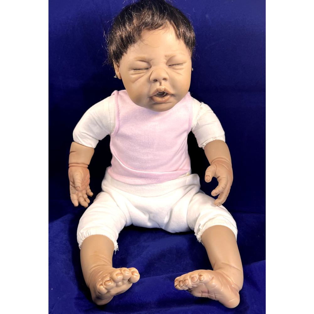 Newborn Baby Doll 19" AEL 2005 Brown Hair Kymberli H. Durden (Signed) *Pre-Owned - Picture 6 of 16